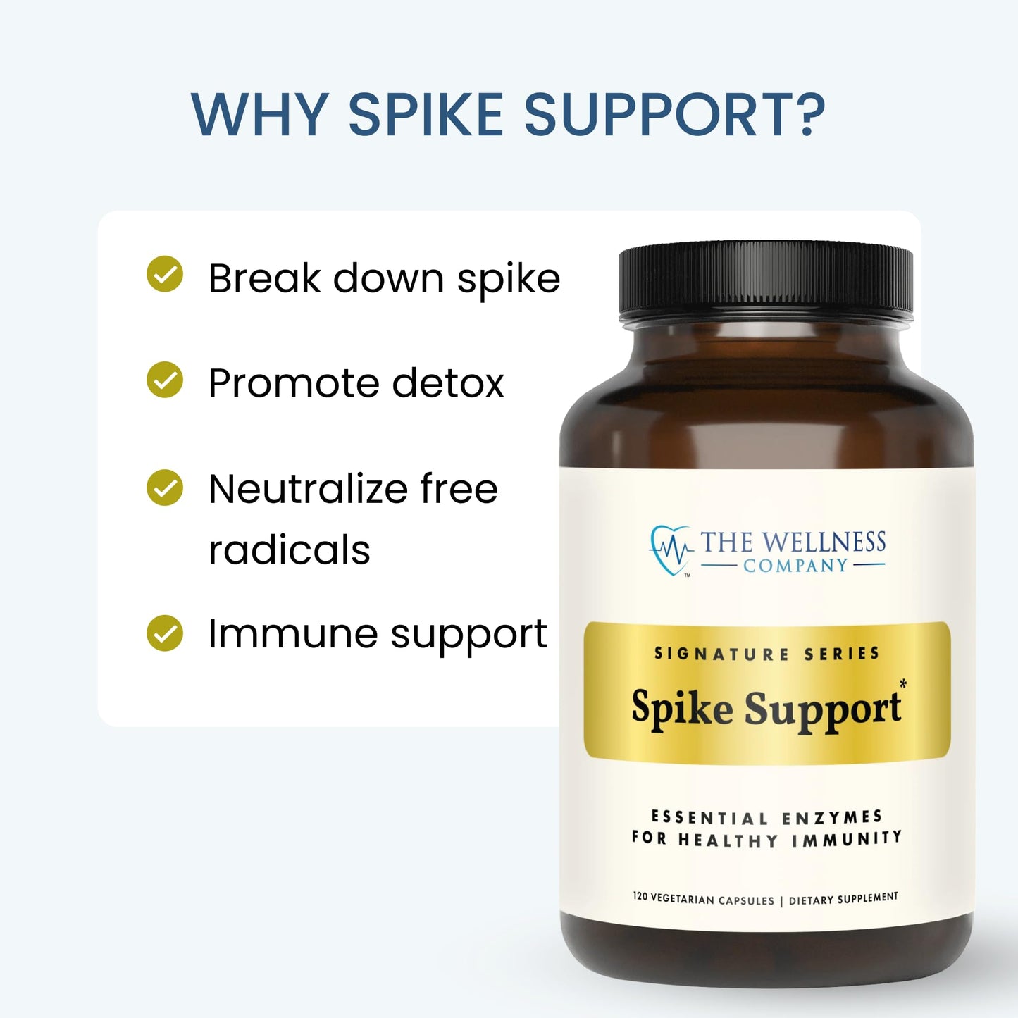 The Wellness Company Spike Support | Nattokinase, Dandelion Root & Black Sativa – 60ct