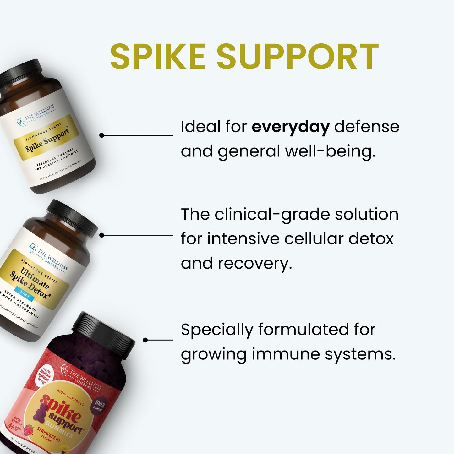 The Wellness Company Spike Support | Nattokinase, Dandelion Root & Black Sativa – 60ct
