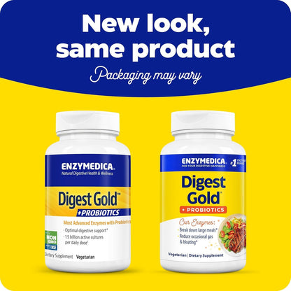 Enzymedica Digest Gold + Probiotics — 2-in-1 Digestive Enzymes & Probiotics, 180 Count