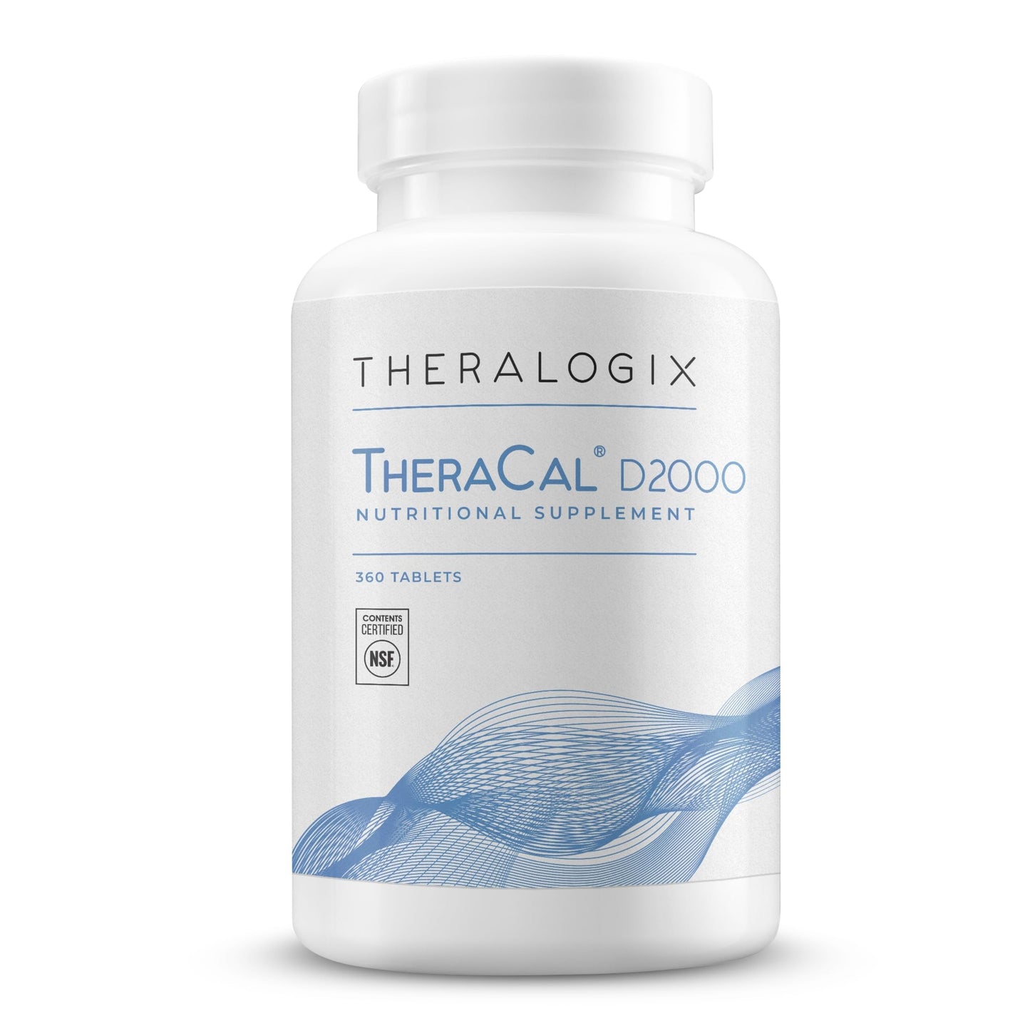 Theralogix TheraCal D2000 — Bone Health Supplement with Calcium, D3, K2 | 360 Tablets, 90-Day Supply, NSF Certified