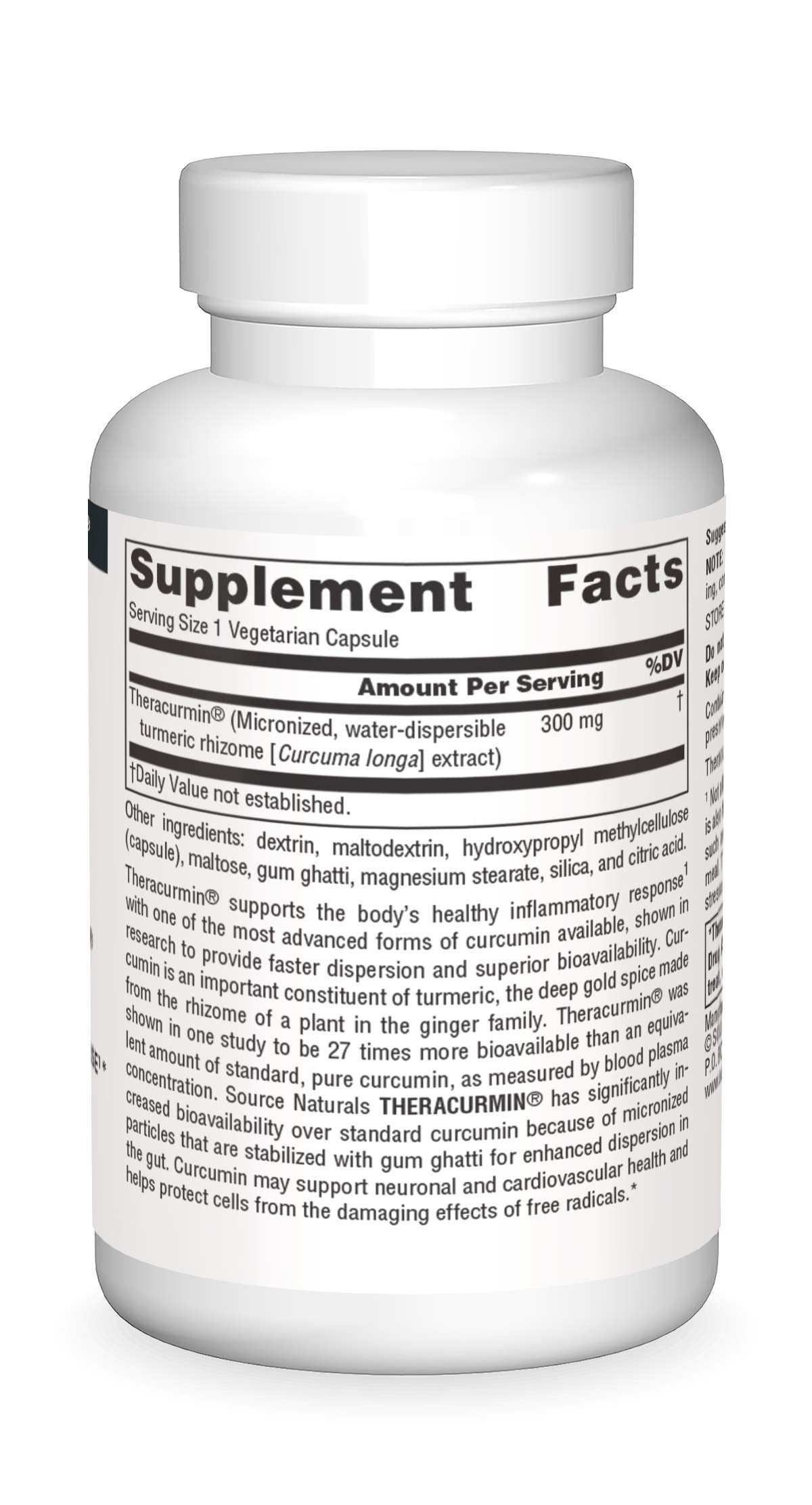 Source Naturals Theracurmin 300 mg - 60 Vegetarian Capsules | Supports Healthy Inflammatory Response*