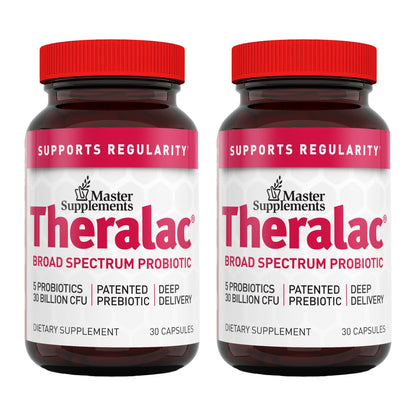 Theralac Master Supplements – 2-Pack Multi-Strain Probiotic for Gut Health, Gluten Free, 60 Servings