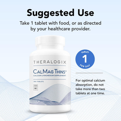 Theralogix CalMag Thins Calcium & Magnesium - 360 Tablets | NSF Certified