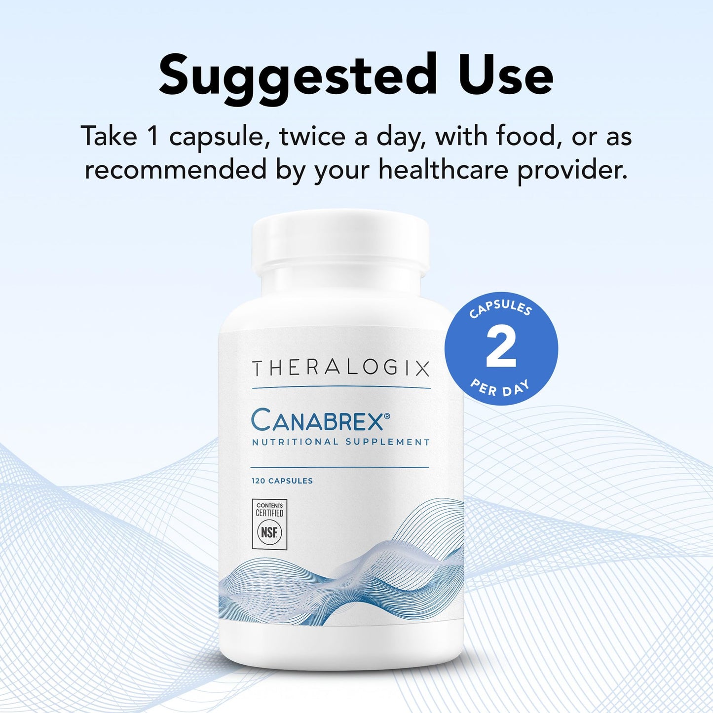 Theralogix Canabrex PEA Supplement – 120 Capsules (60-Day) | Joint Health, Sleep & Immune Support | NSF Certified