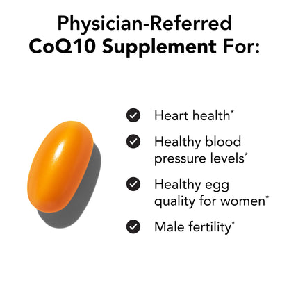 Theralogix NeoQ10 CoQ10 Supplement – Heart Health & Fertility Support | NSF Certified, 90 Softgels