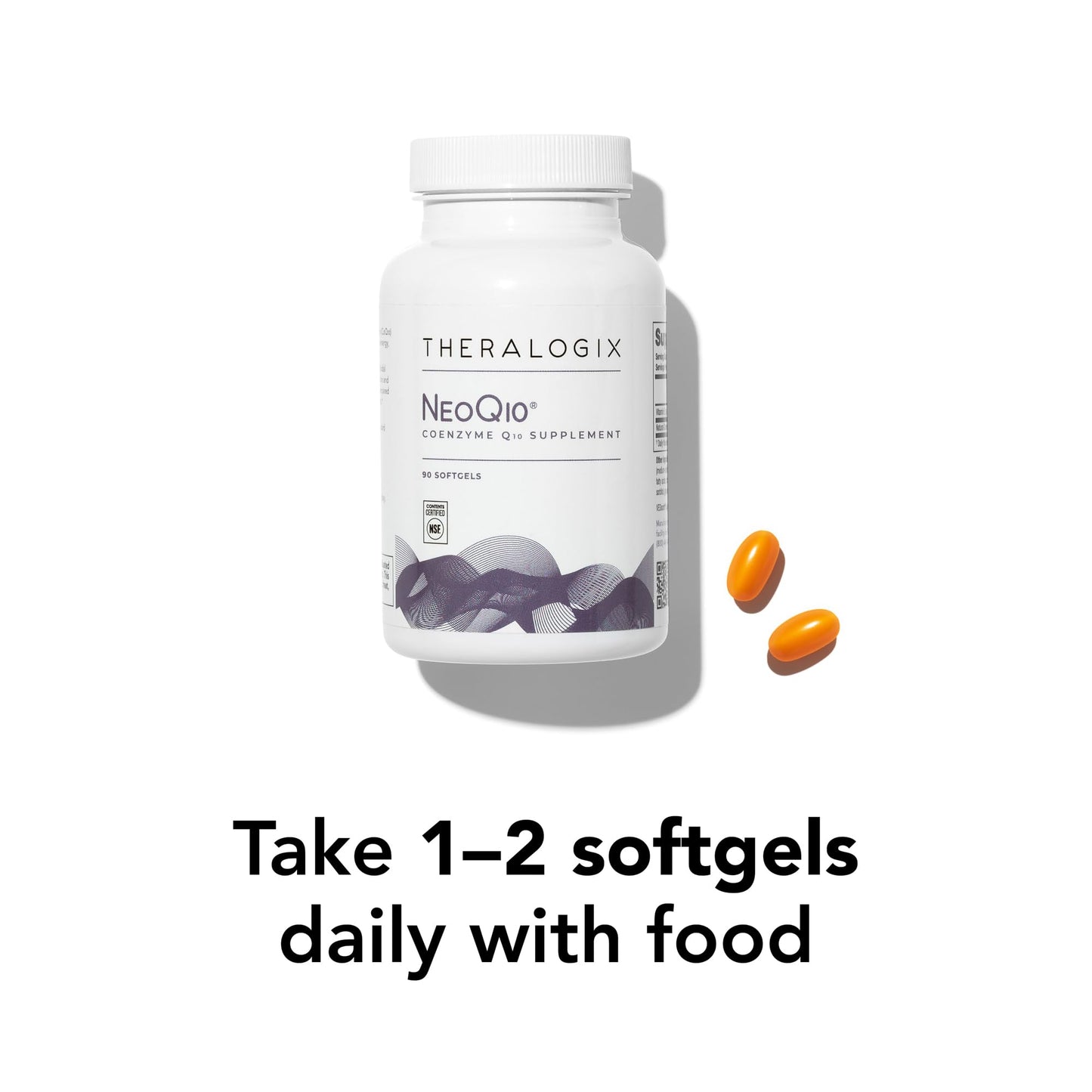 Theralogix NeoQ10 CoQ10 Supplement – Heart Health & Fertility Support | NSF Certified, 90 Softgels