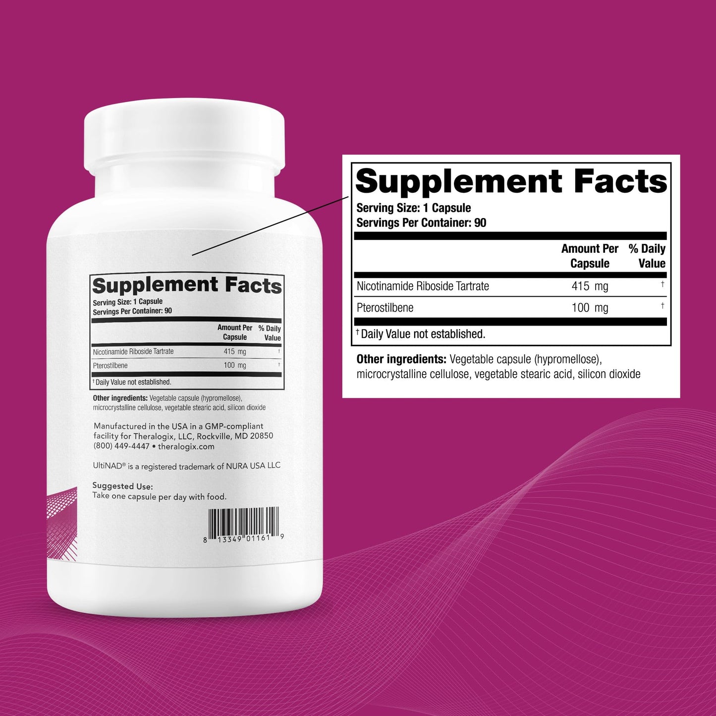 Theralogix OvaNAD+ Egg Quality Support | NR & Pterostilbene | 90-Count, 90-Day Supply