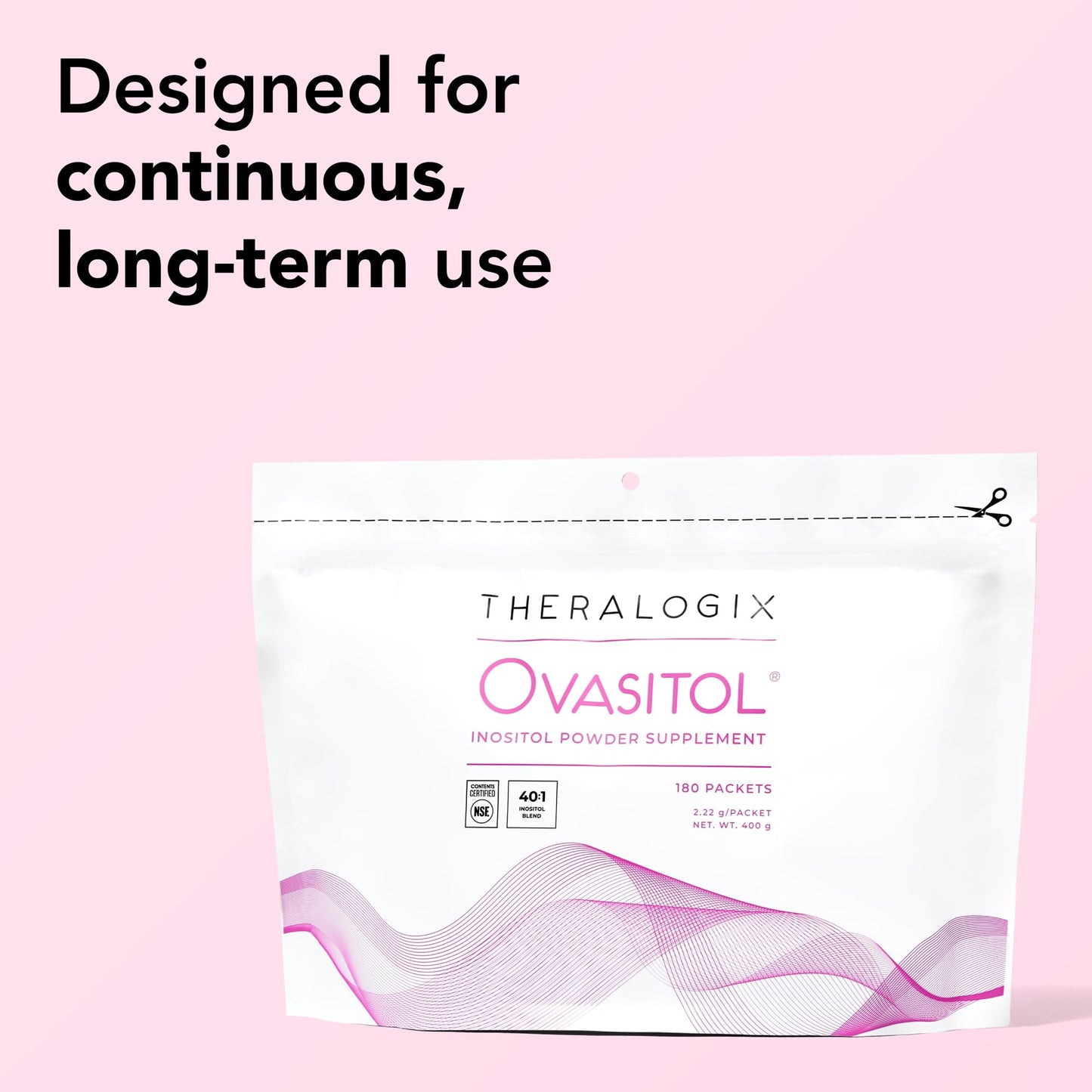 Theralogix Ovasitol Inositol Powder Packets – 90-Day Supply, NSF Certified