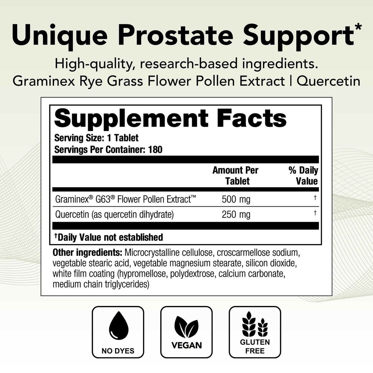 Theralogix Prostate PQ – Rye Grass Pollen Extract & Quercetin, 180 Tablets