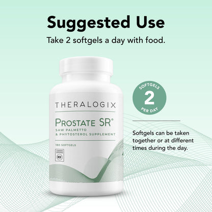Theralogix Prostate SR Saw Palmetto & Beta-Sitosterol – Urinary Health Support | 180 Softgels (90-Day Supply) | NSF Certified