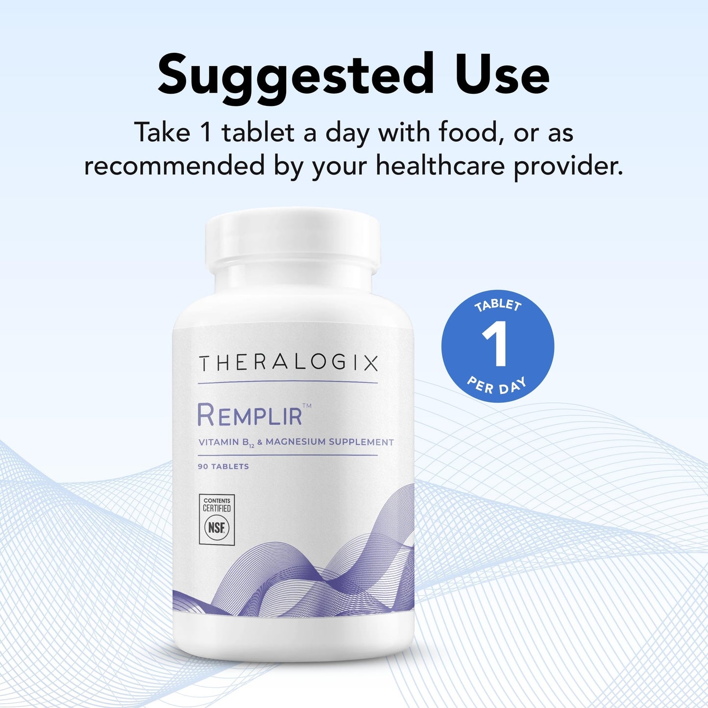Theralogix Remplir 90-Day Supplement – B12 & Chelated Magnesium – NSF Certified