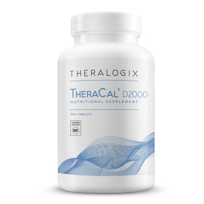Theralogix TheraCal D2000 — Bone Health Supplement with Calcium, D3, K2 | 360 Tablets, 90-Day Supply, NSF Certified