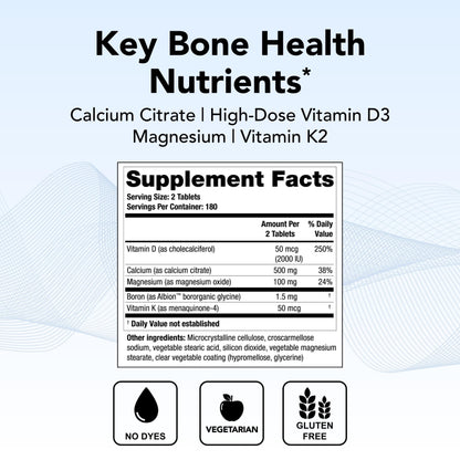 Theralogix TheraCal D4000 – Bone Health Support Supplement with Calcium, Magnesium, Vitamin D3, Vitamin K2 & Boron* | 360 Tablets | NSF Certified