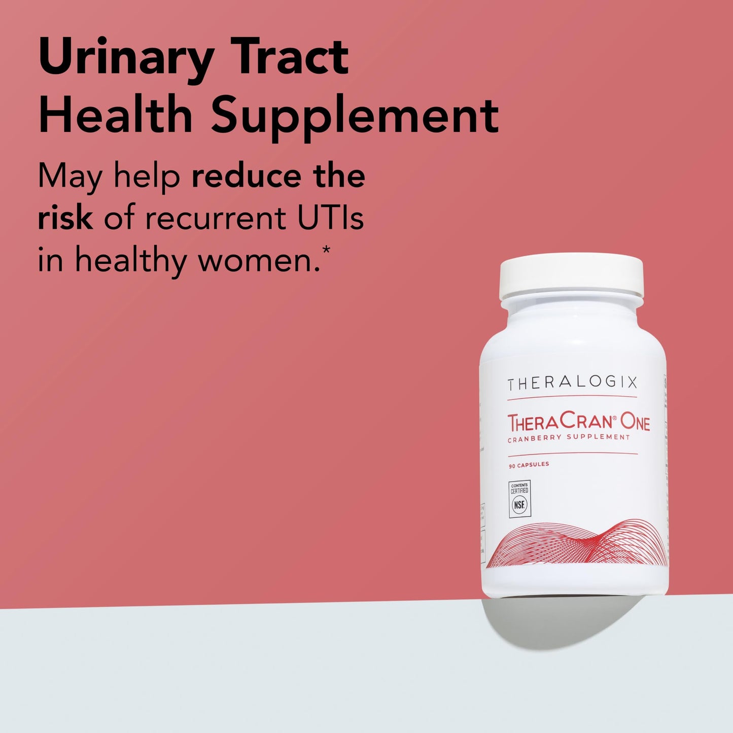 Theralogix TheraCran One Cranberry Capsules – 90-Count, NSF Certified, 36 mg Soluble PACs per Capsule | Urinary Tract Support