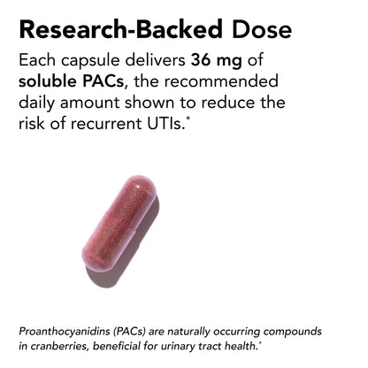 Theralogix TheraCran One Cranberry Capsules – 90-Count, NSF Certified, 36 mg Soluble PACs per Capsule | Urinary Tract Support