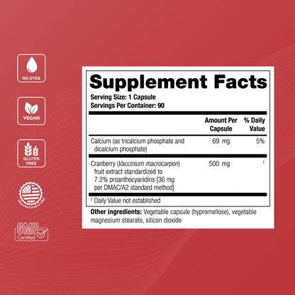 Theralogix TheraCran One Cranberry Capsules – 90-Count, NSF Certified, 36 mg Soluble PACs per Capsule | Urinary Tract Support