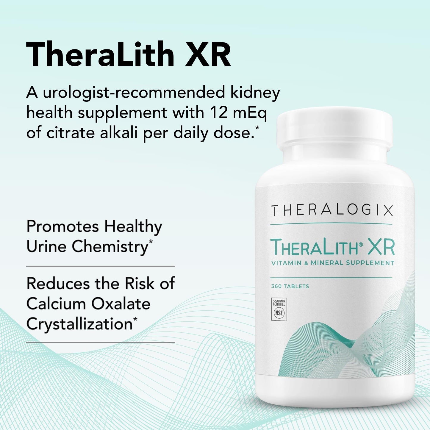 Theralogix TheraLith XR Vitamin & Mineral Supplement - Supports Urine Chemistry & Calcium Oxalate Balance | NSF Certified | 360 Tablets