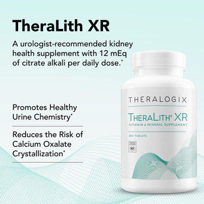 Theralogix TheraLith XR Vitamin & Mineral Supplement - Supports Urine Chemistry & Calcium Oxalate Balance | NSF Certified | 360 Tablets