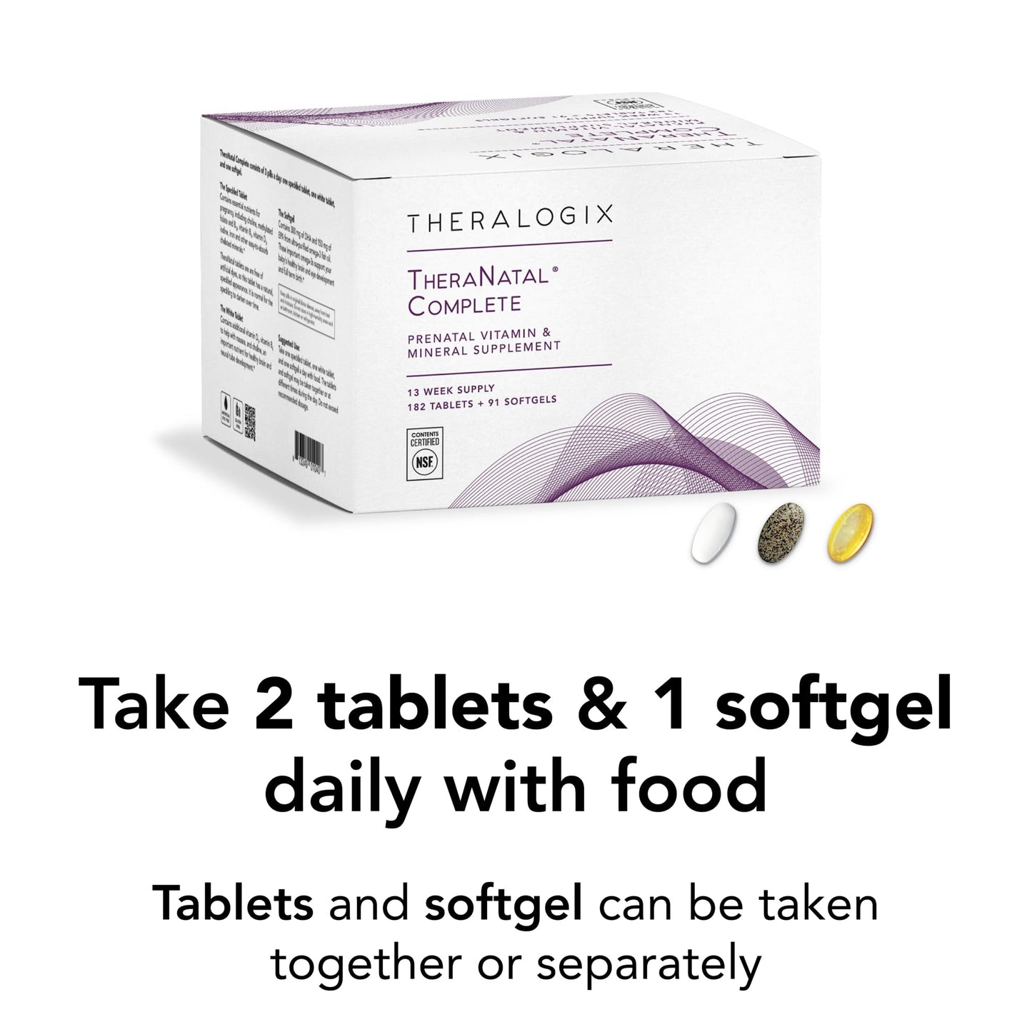 Theralogix TheraNatal Complete Prenatal Vitamin – 91-Day Supply, NSF Certified