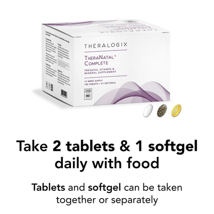 Theralogix TheraNatal Complete Prenatal Vitamin – 91-Day Supply, NSF Certified