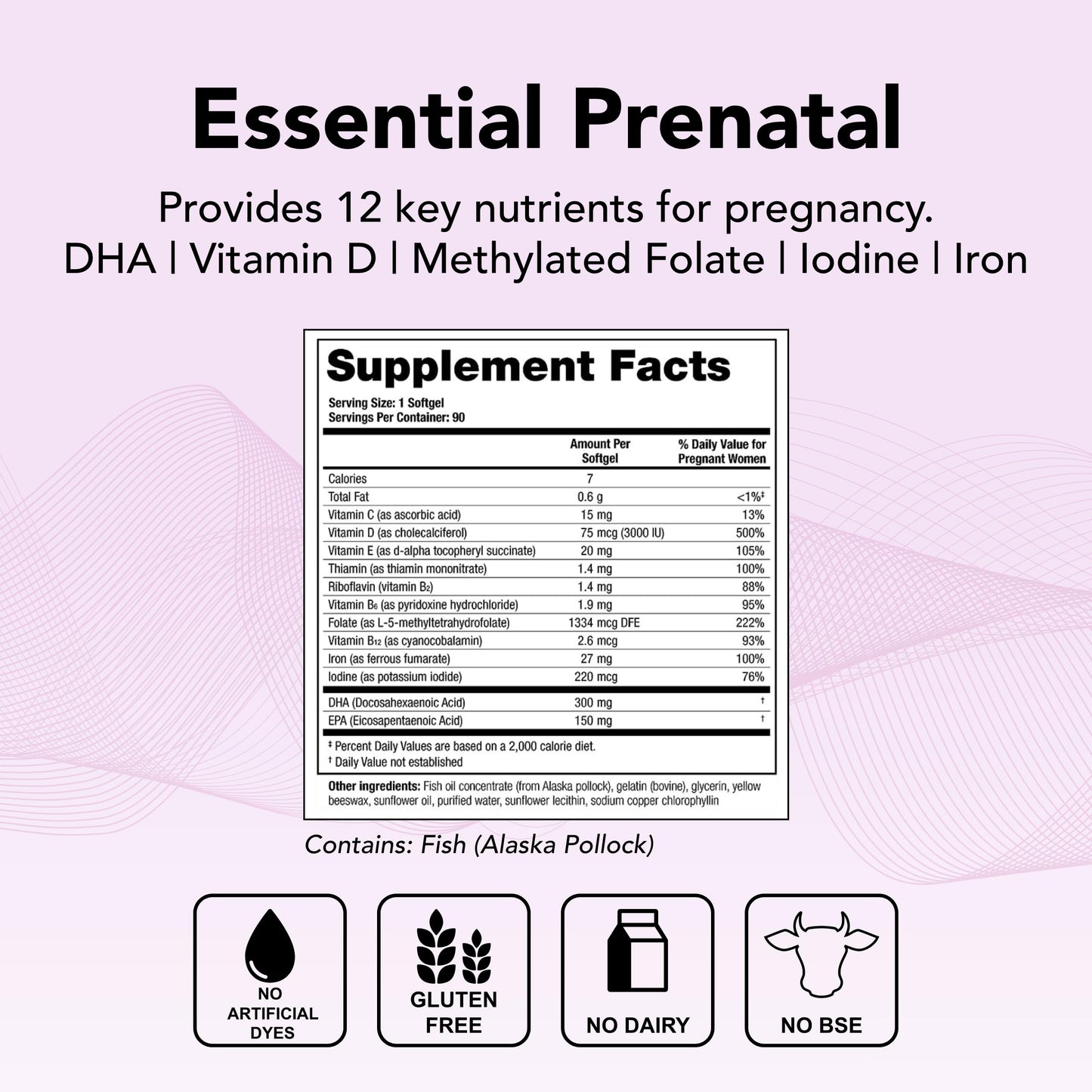 Theralogix TheraNatal One Prenatal Vitamin – 90-Softgel, 90-Day NSF Certified (DHA, D3, Folate, Iron)