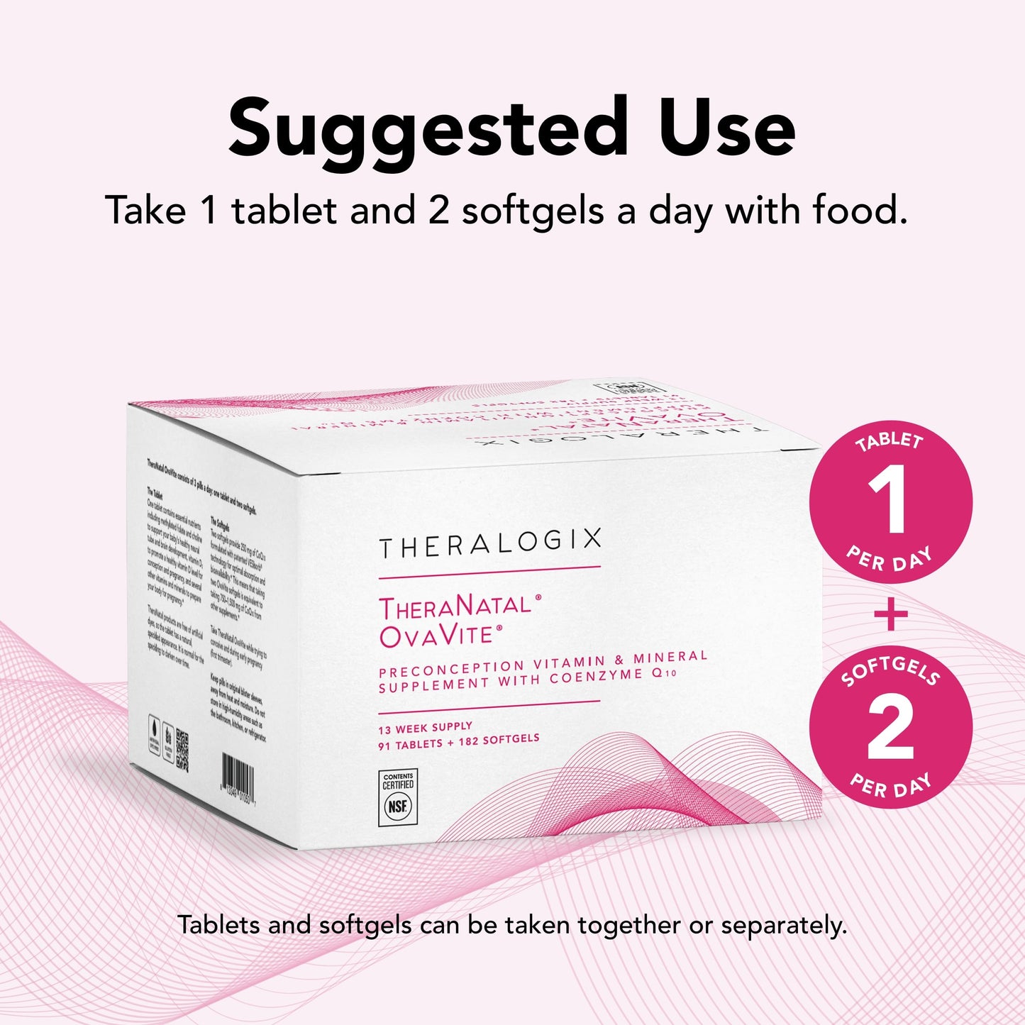 Theralogix TheraNatal OvaVite Preconception Vitamins – 13-Week Supply | Prenatal & Fertility Support with CoQ10* | NSF Certified