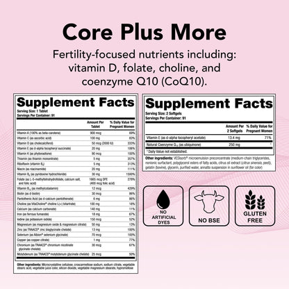 Theralogix TheraNatal OvaVite Preconception Vitamins – 13-Week Supply | Prenatal & Fertility Support with CoQ10* | NSF Certified