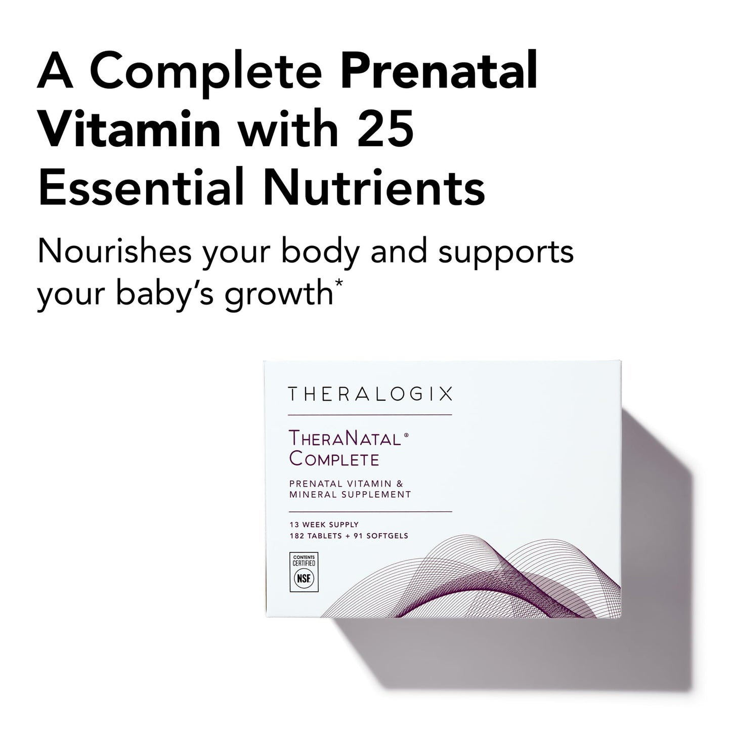 Theralogix TheraNatal Complete Prenatal Vitamin – 91-Day Supply, NSF Certified