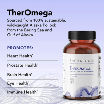 Theralogix TherOmega Omega-3 Fish Oil – 700 mg DHA + EPA, 270 Softgels, Sustainably Sourced & NSF Certified