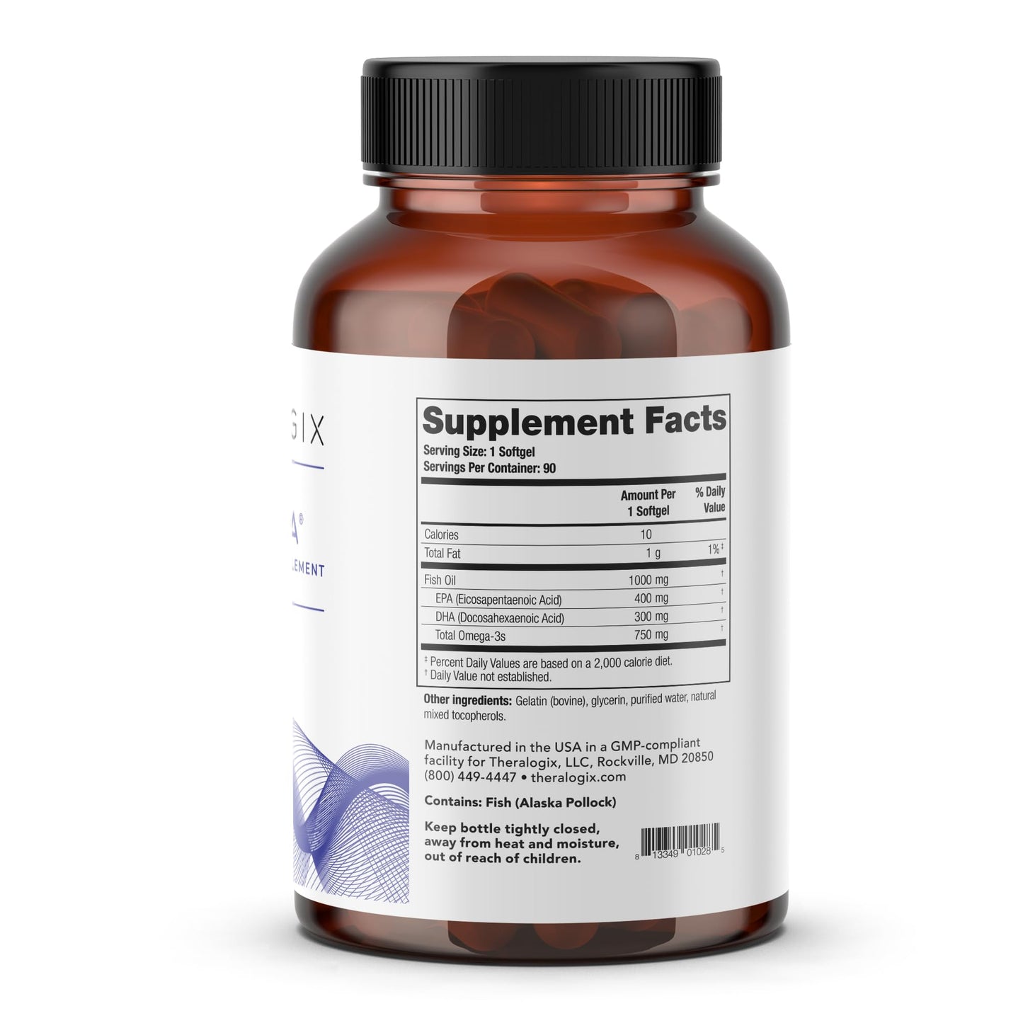 Theralogix TherOmega Omega-3 Fish Oil Supplement – 700 mg DHA & EPA from Wild Alaska Pollock | NSF Certified