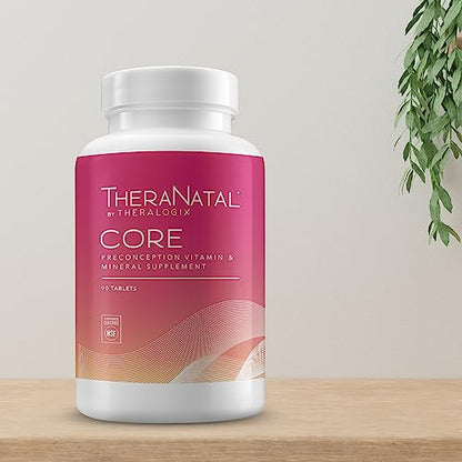 Theralogix TheraNatal Core Preconception Vitamin: 90-Day NSF-Certified Prenatal Support