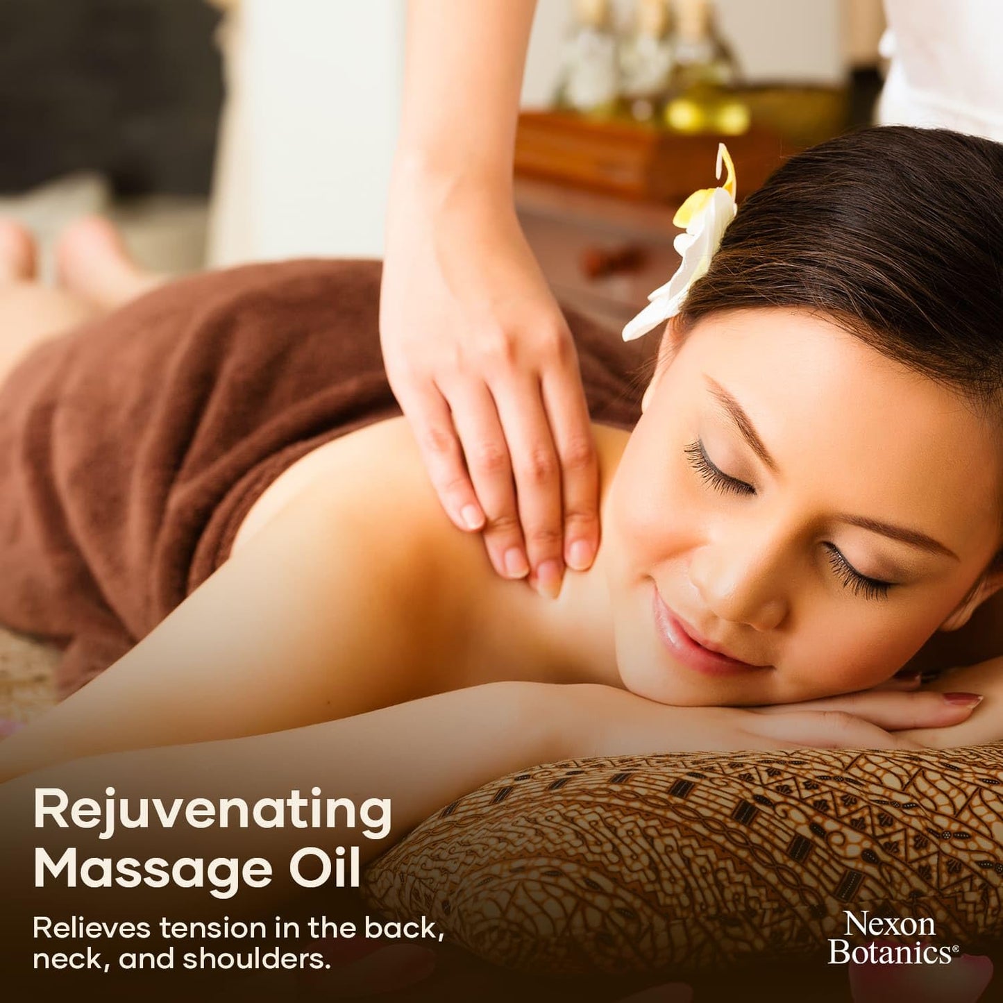 Sore Muscle Massage Oil – 8 oz with Arnica, Peppermint & Lavender | Nexon Botanics