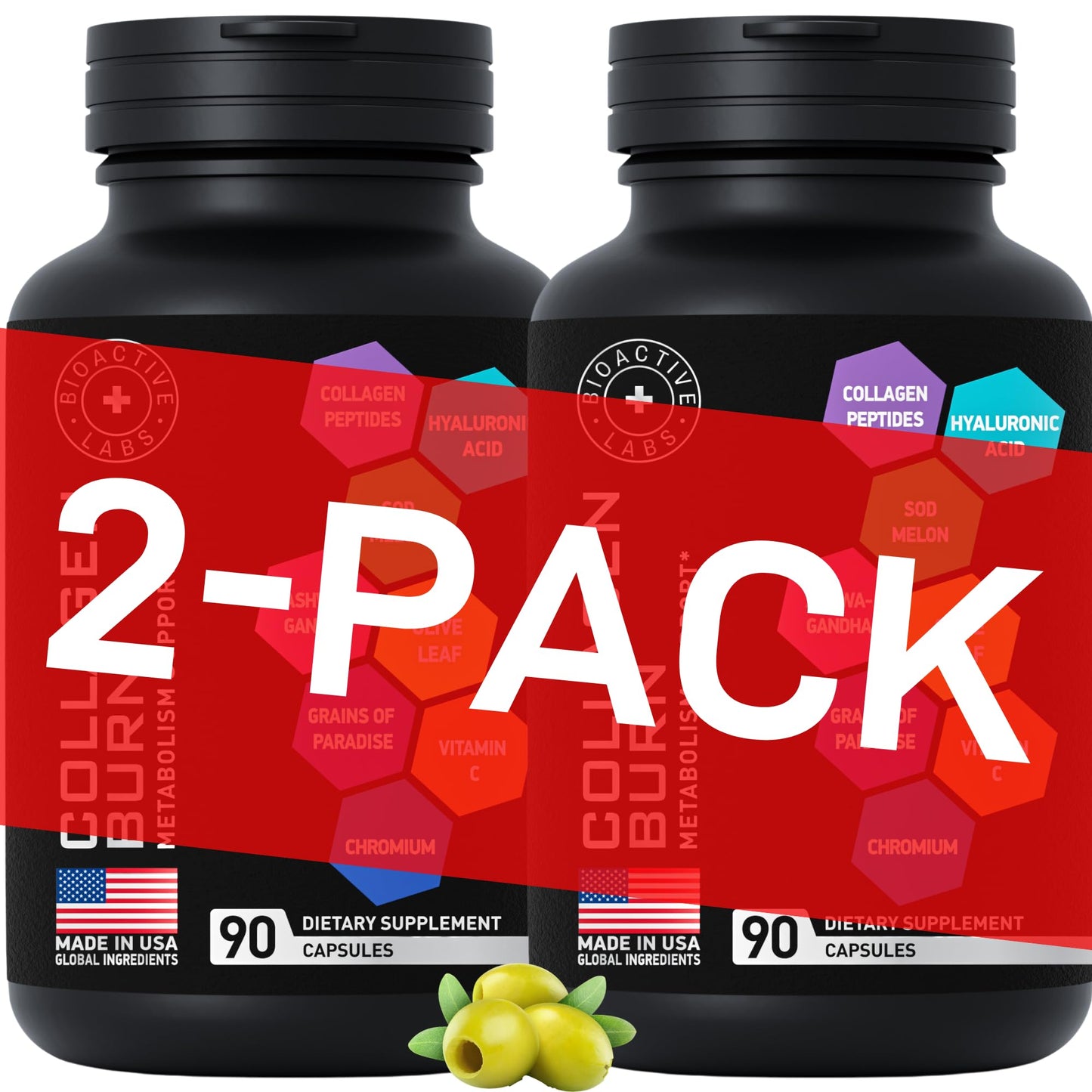 Thermogenic Multi Collagen Burn Capsules – Hydrolyzed Collagen Peptides + Hyaluronic Acid (2-Pack)