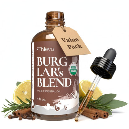 THIEVA Immunity Essential Oil Blend – USDA Certified Therapeutic Grade – 4 oz (118 ml) – Based on The Tale of Four Bandits