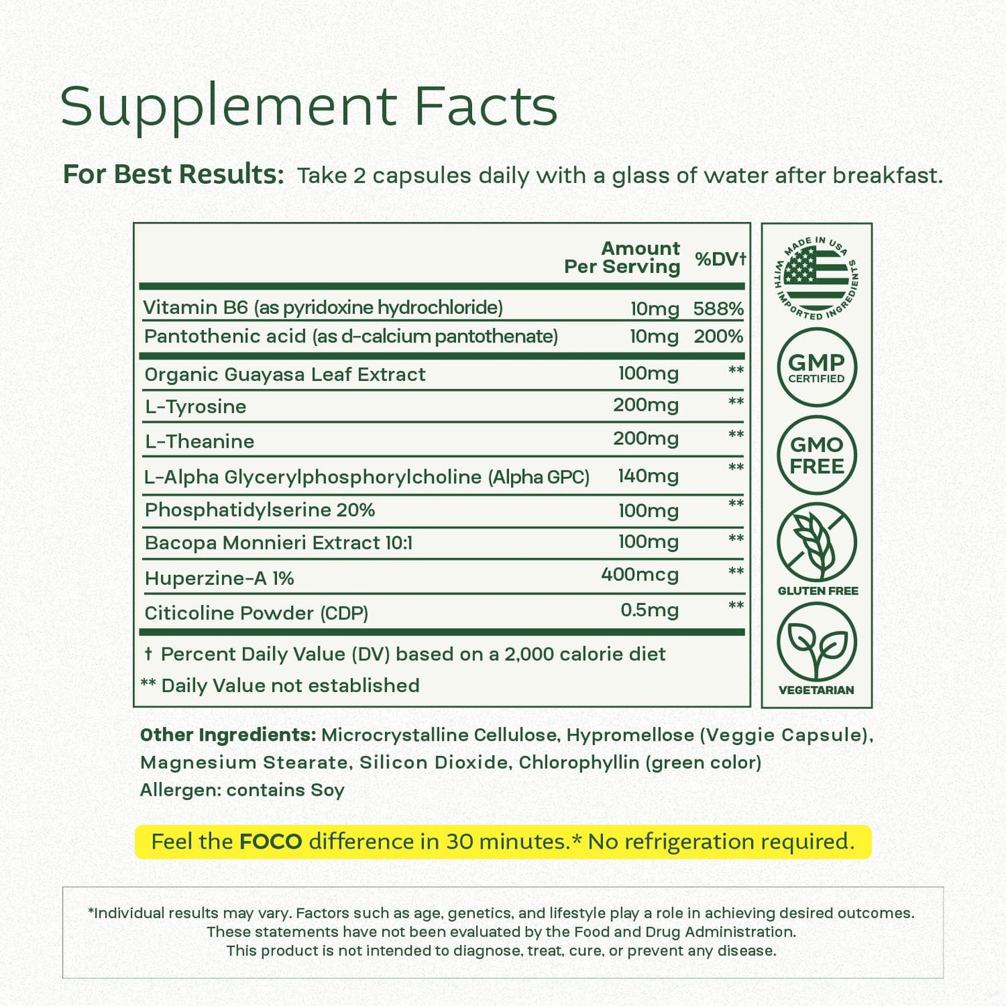 Think FOCO Capsules - Natural Focus for Teens & Adults | Brain Nootropic