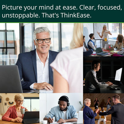 ThinkEase Brain Supplement (120 Capsules) | Memory, Mental Clarity, Focus, Cognitive Performance | Nootropic Supplement with L-Theanine, Acetyl L-Carnitine, Phosphatidylserine, Lion's Mane & More