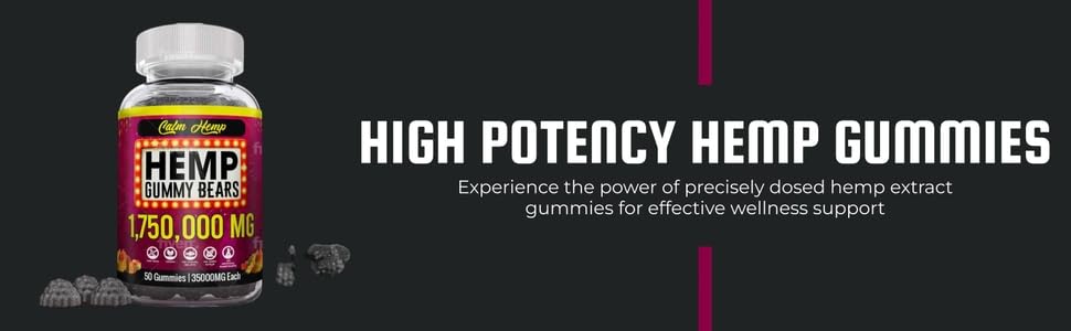 Organic Hemp Gummies Neuropathy Support - Vegan High Potency Hemp Oil, Omega 3-6-9, Vitamin B2 Made in USA