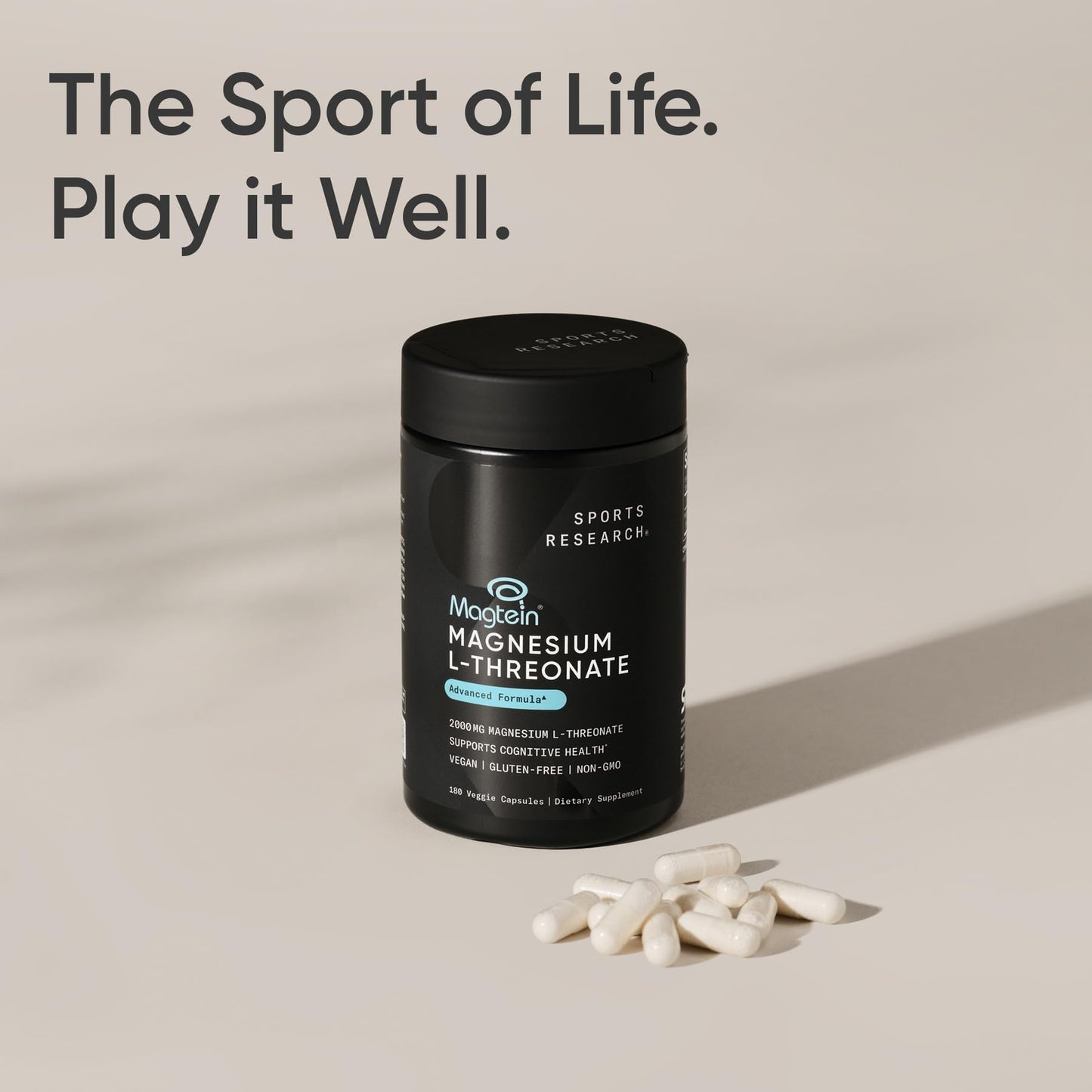 Sports Research Magtein Magnesium L-Threonate Capsules – Brain Health & Cognition