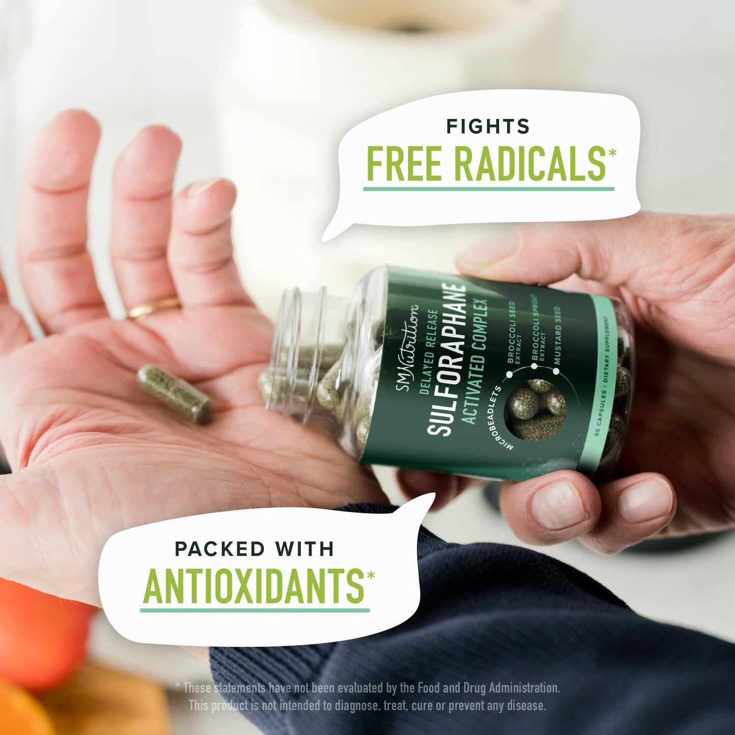 SMNutrition 50MG Sulforaphane Supplement from Broccoli Sprouts | NRF2 Activation & Immune Support