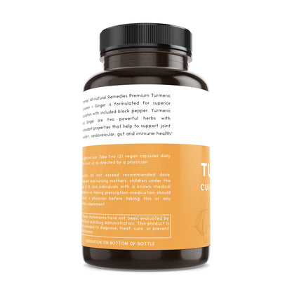 Thomas' All-Natural Turmeric Curcumin & Ginger with Black Pepper - Organic Turmeric Joint Support, 95% Curcumin, 120ct | Vegan