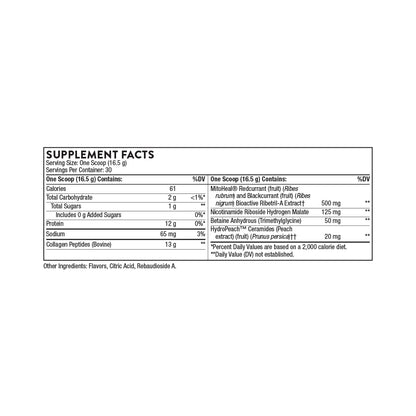 THORNE Collagen Plus – Collagen Peptides with Nicotinamide Riboside for Skin, Hair & Nails – 17.5 oz, 30 Servings