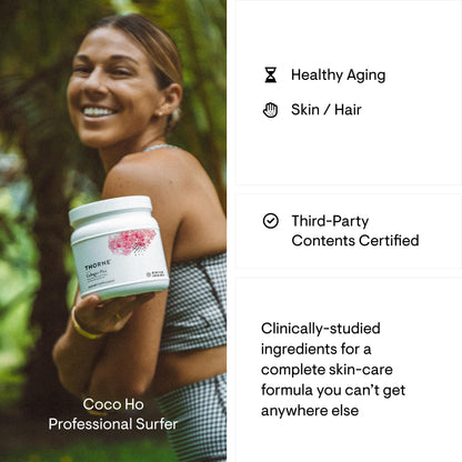 THORNE Collagen Plus – Collagen Peptides with Nicotinamide Riboside for Skin, Hair & Nails – 17.5 oz, 30 Servings