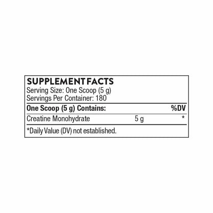 THORNE Creatine – Micronized Creatine Monohydrate Powder, 5 g Serving, 180 Servings, NSF Certified for Sport
