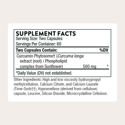 THORNE Curcumin Phytosome 500 mg (Meriva) – Sustained Release, Clinically Studied, Supports Healthy Inflammation