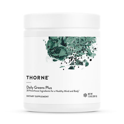 THORNE Daily Greens Plus – Comprehensive Greens Powder with Matcha & Adaptogens | Mint, 7.3 oz