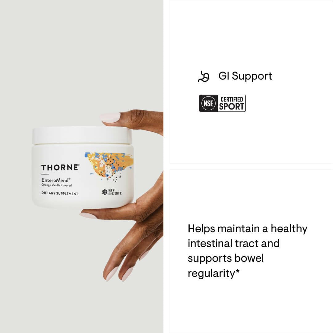 THORNE EnteroMend – Gut Health Supplement for Digestive Function & Regularity | NSF Certified for Sport – Orange Vanilla