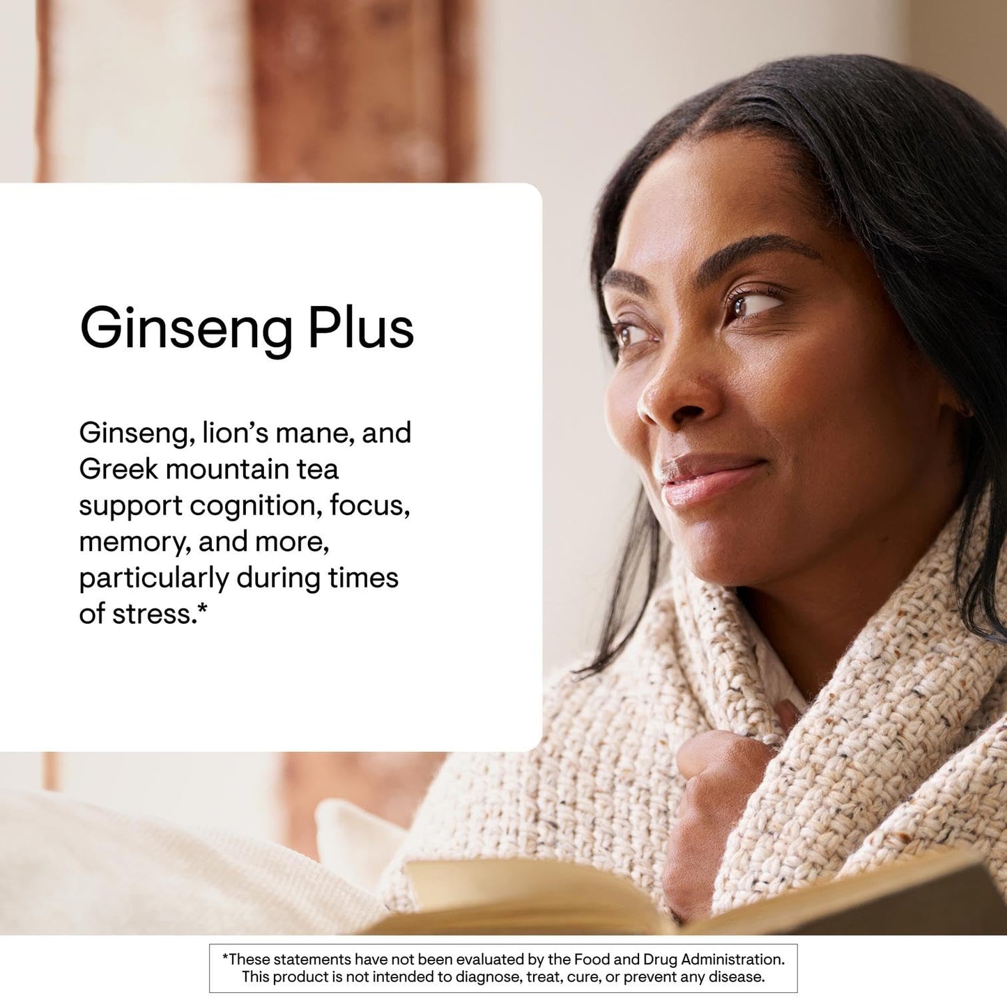 THORNE Ginseng Plus – Focus, Cognition & Memory Support with Korean Red Ginseng, Lion's Mane & Greek Mountain Tea | 60 Capsules