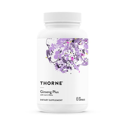 THORNE Ginseng Plus – Focus, Cognition & Memory Support with Korean Red Ginseng, Lion's Mane & Greek Mountain Tea | 60 Capsules