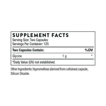 THORNE Glycine 250 Capsules | Relaxation, Detox & Muscle Support