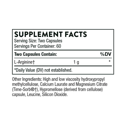 THORNE L-Arginine Sustained Release (Perfusia-SR) - Heart Support, Nitric Oxide & Blood Flow - 60 Servings